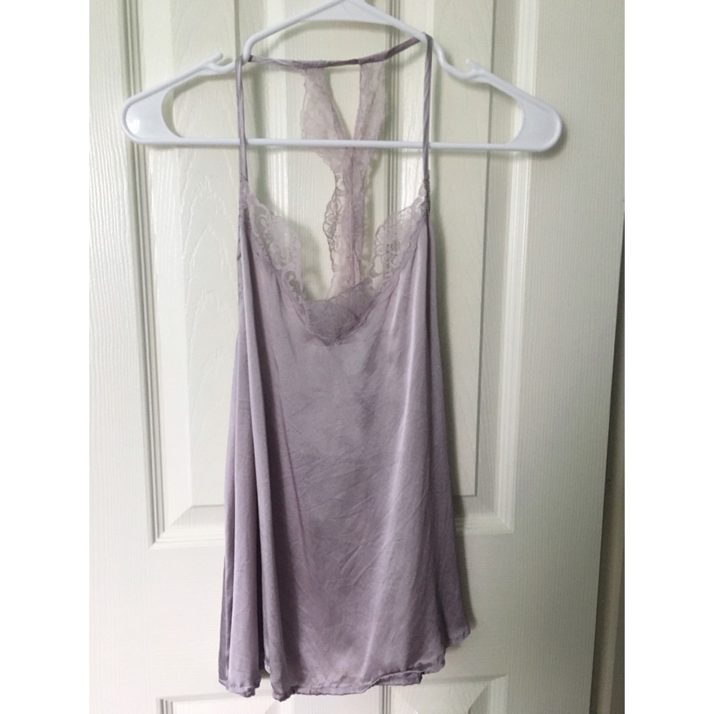 NWOT Anthropologie Lavender Purple Silk Lace Cami